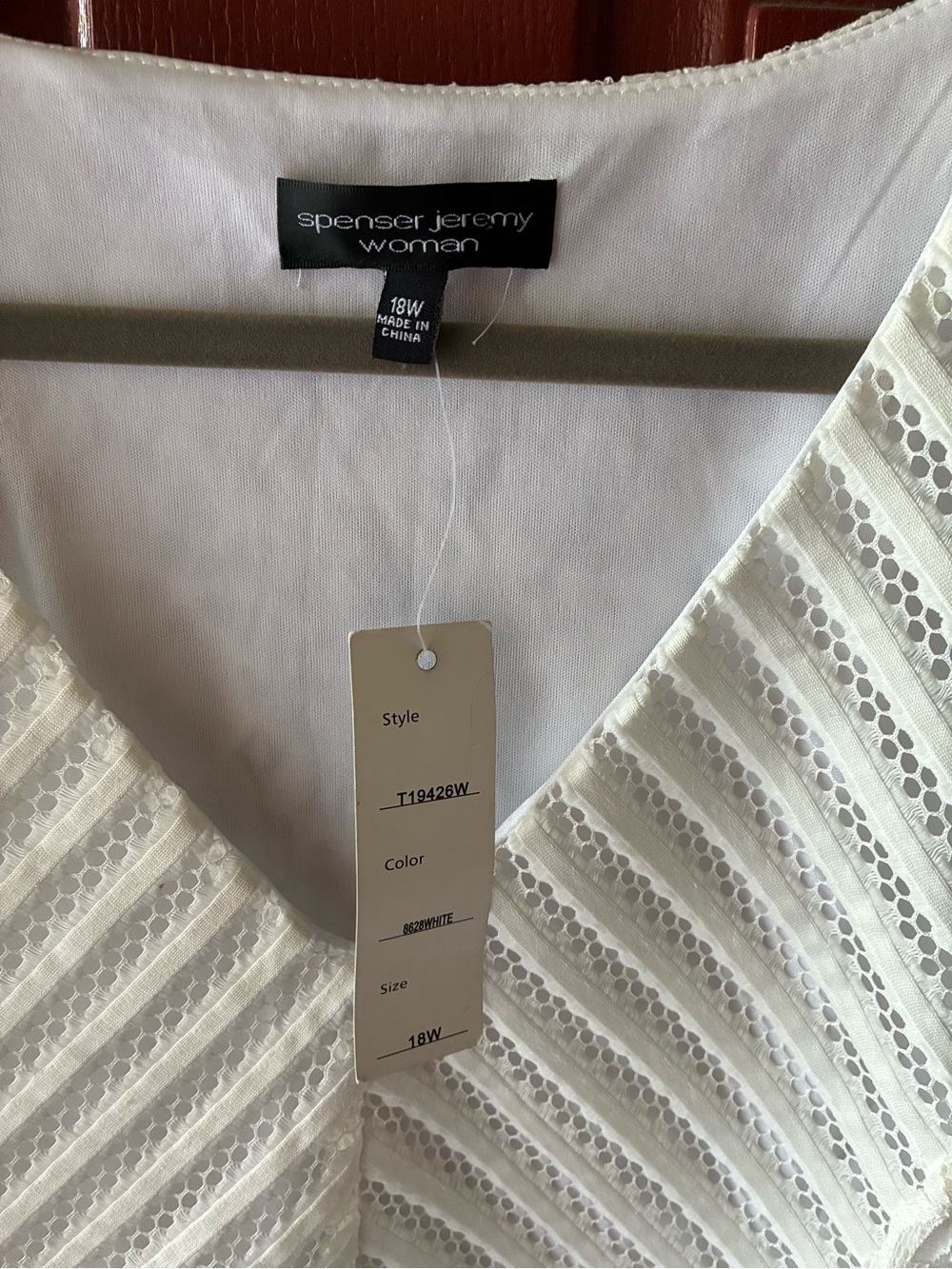 Spenser Jeremy Woman White Lace Sheath Dress 18W Sleeveless V-Neck NWT - Picture 3 of 8
